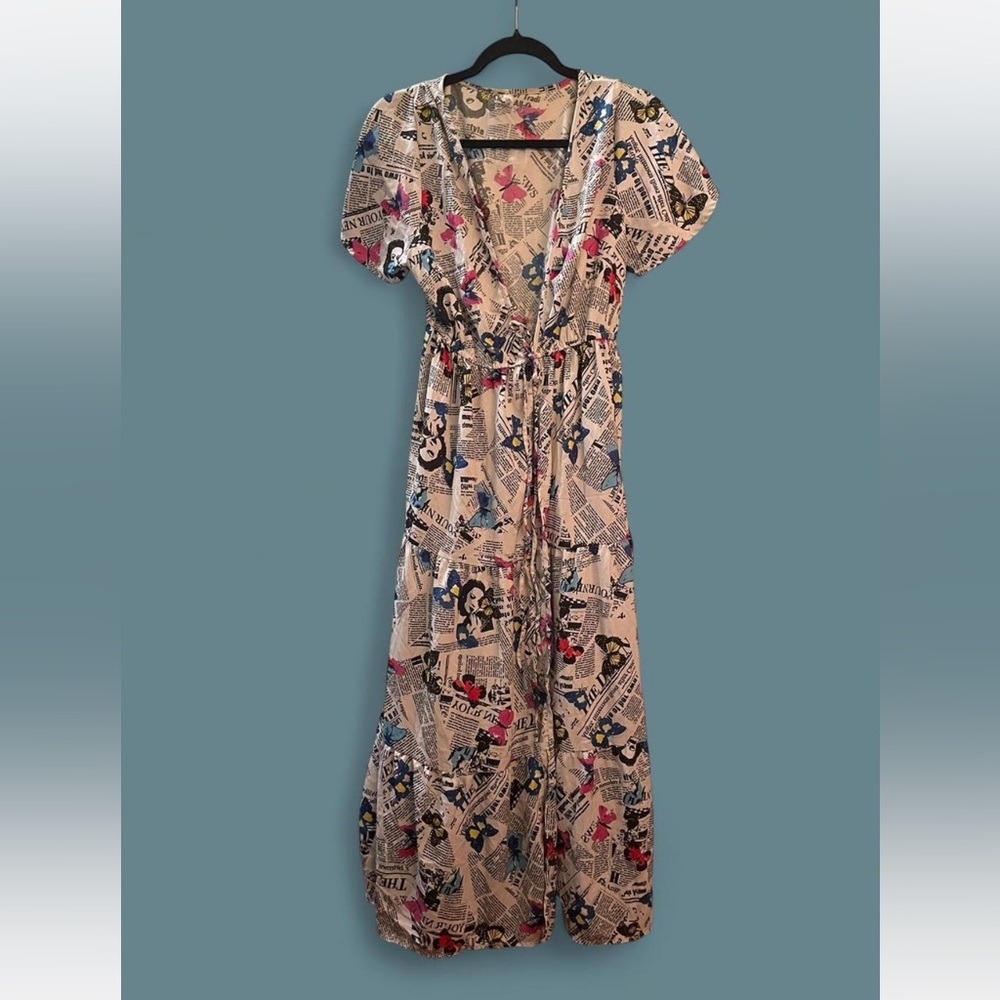 Live 4 Truth Newspaper Print Maxi Dress